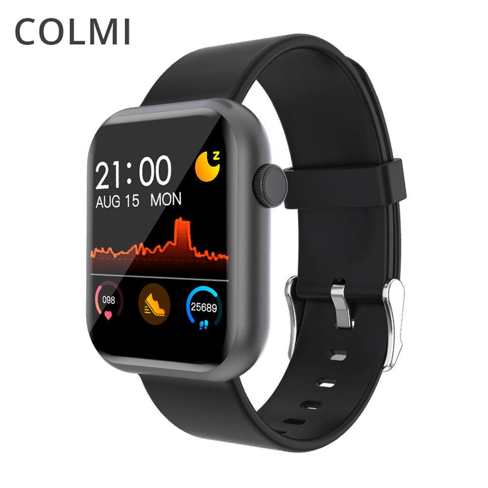 

COLMI P9 Smart Watch Men Built-in Game IP67 Waterproof Fitness tracker Heart Rate Monitor Woman Smartwatch for iOS Android phoneg, P9 black