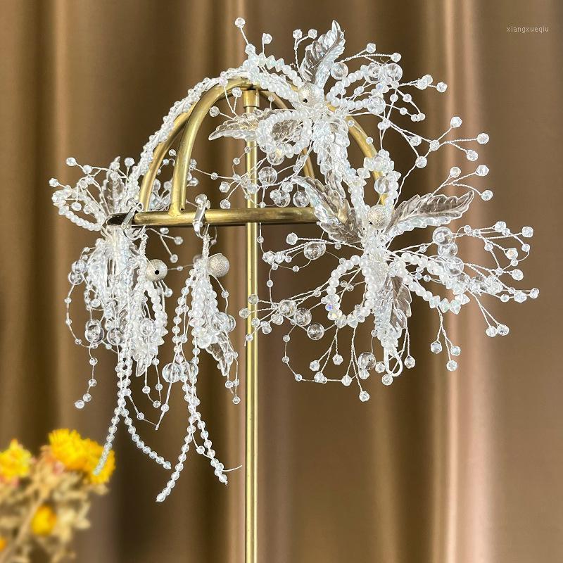 

Hair Clips & Barrettes Gorgeous Handmade Wedding Tiara Hairbands With Earring Beaded Crystal Brides Headbands Women Headware Bridal Accessor, Golden;silver