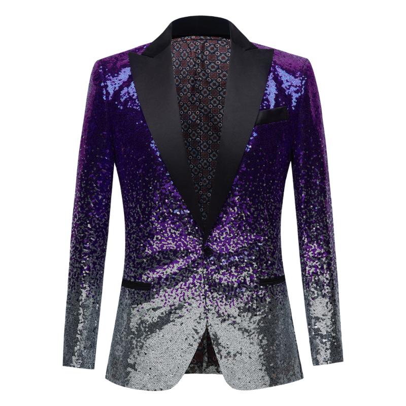 

Men's Suits & Blazers Silvery And Violet Blue Sequin Shawl Collar Tuxedo Suit Blazer Men Wedding Groom Singer Prom Glitter Jacket DJ Club St, Lavender