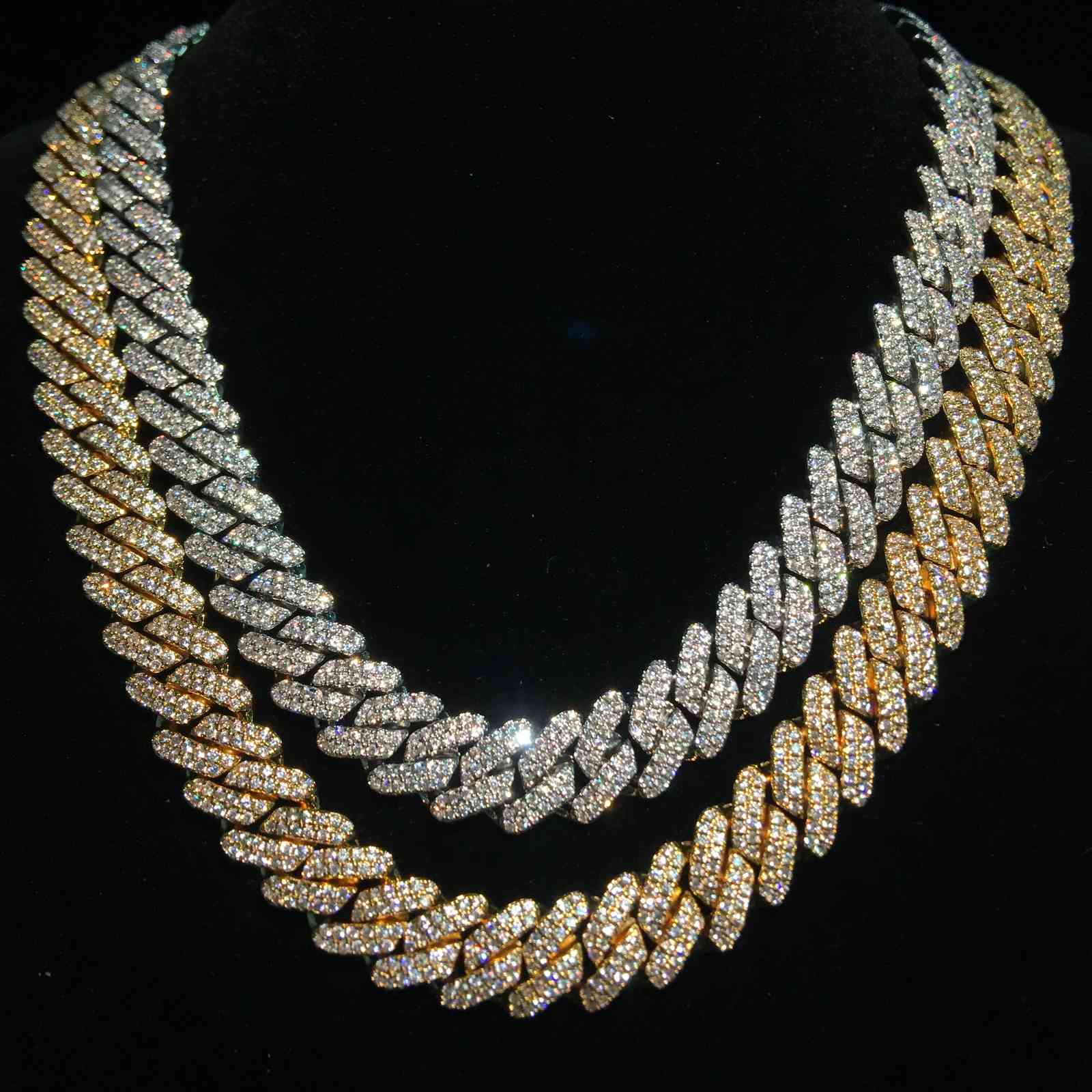 

iced out prong cuban link chain prong cuban link bracelet anklet wholesale sharp prong cuban lin chain for men X0509