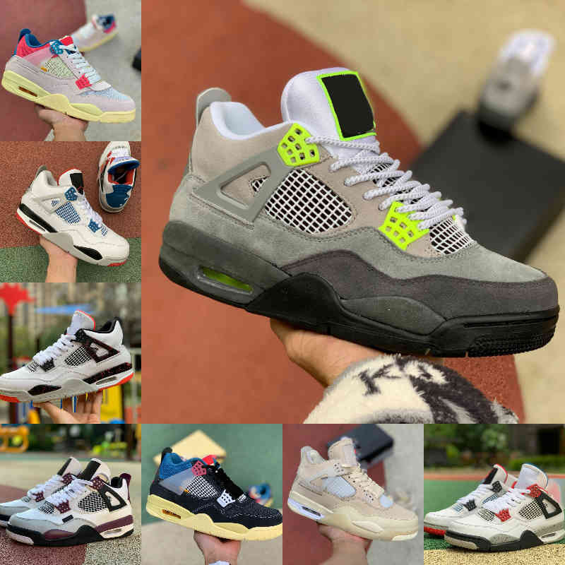 

2021 High 4 4s Basketball Shoes Men Women Mushroom New Cream Sail The White Cement Bred Court Purple Union LA GUAVA ICE Rasta BORDEAUX Sport