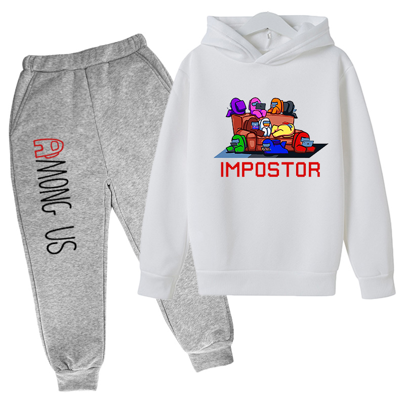 2021 Children's Autumn 2-Piece sets Among Us Boys Sweatshirt Hoodie + Pants Set Impostors Girls Home Leisure Sweatshirt pant-image-688173260