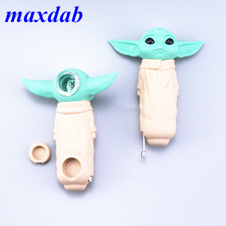 

Silicone Spoon Hand Pipes Printing Silicon Mini Water Pipe+Glass Bowl+Stainless Steel Dabble For Dry Herb Customized Printings Available