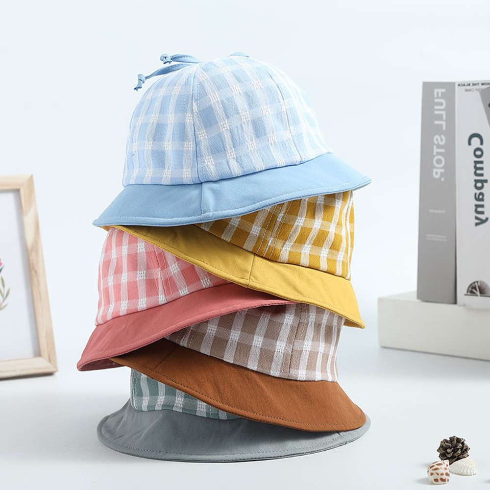 

Children's basin fisherman's spring autumn boys and girls' summer sun hat, Yellow