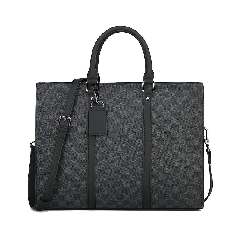

Portable Men's Briefcase Lattice Single Shoulder Msenger Bag Busins Computer Bag Fashion, Check pattern