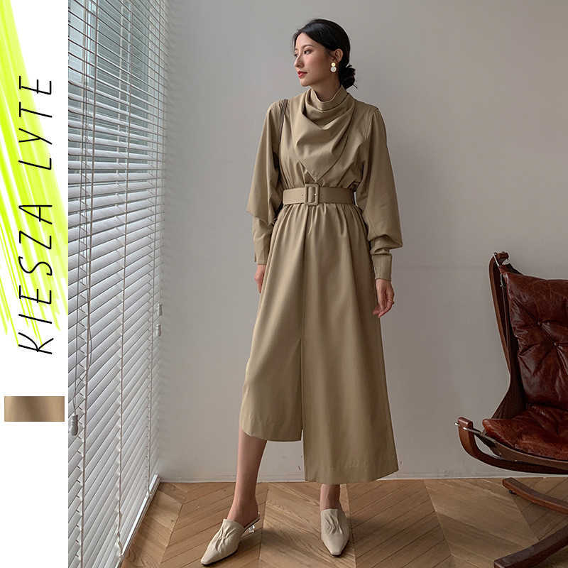 

Runway autumn dress women cotton khaki long bat sleeve with belt sexy party dresses vestidos de fiesta high quality 210608