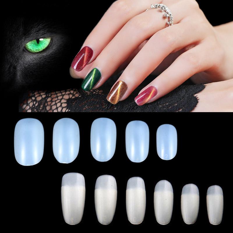 

False Nails 600 Pcs/bag Fake Short Stick Practice For Painting Polishing Gel Showing Tools Manicure Nail Art Tips Polis, Red;gold