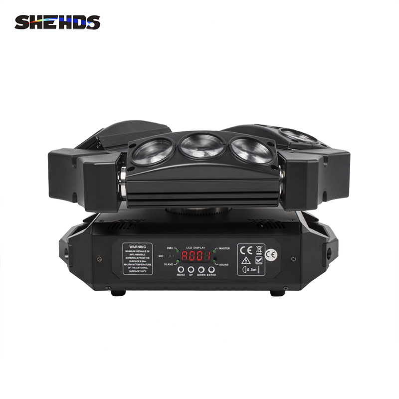 

SHEHDS Long Lifespan High Power Lights Mini LED Beam 9x10W RGBW4IN1 Moving Head DMX 512 Stage Effect Lighting For DJ Disco Parties