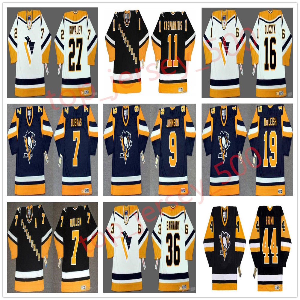 

Retro Pittsburgh Penguins Jerseys 11 DARIUS KASPARAITIS 82 STRAKA 17 Sandstrom Ed Olczyk Kovalev BARNABY 20 Robitaille 33 McSORLEY Hockey, As shown in illustration