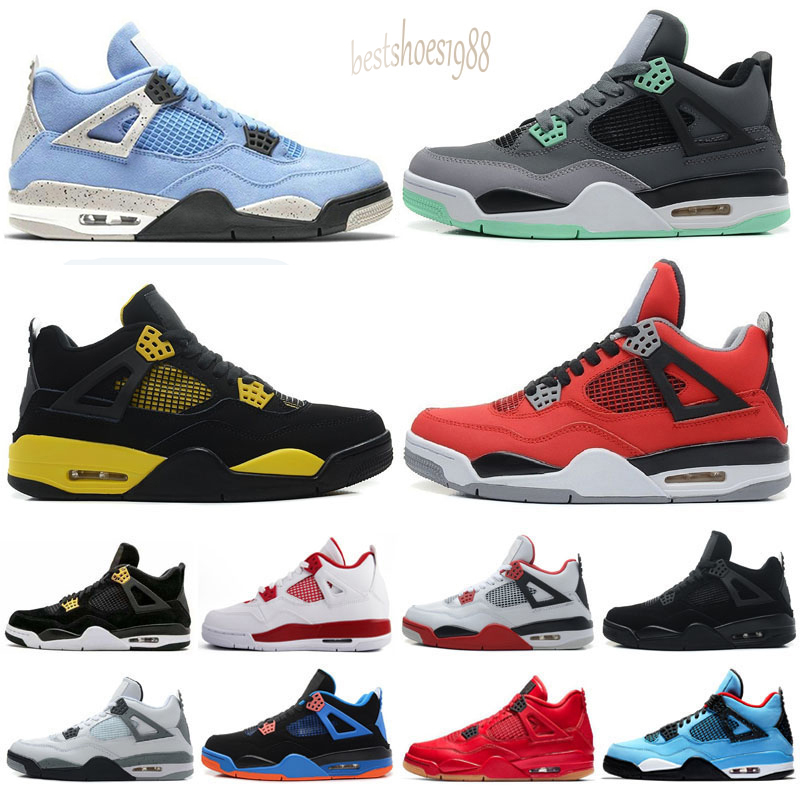 

University Blue 4 4s mens Basketball Shoes white oreo metallic purple black cat bred shimmer cactus jack men women sneakers US 5.5-13