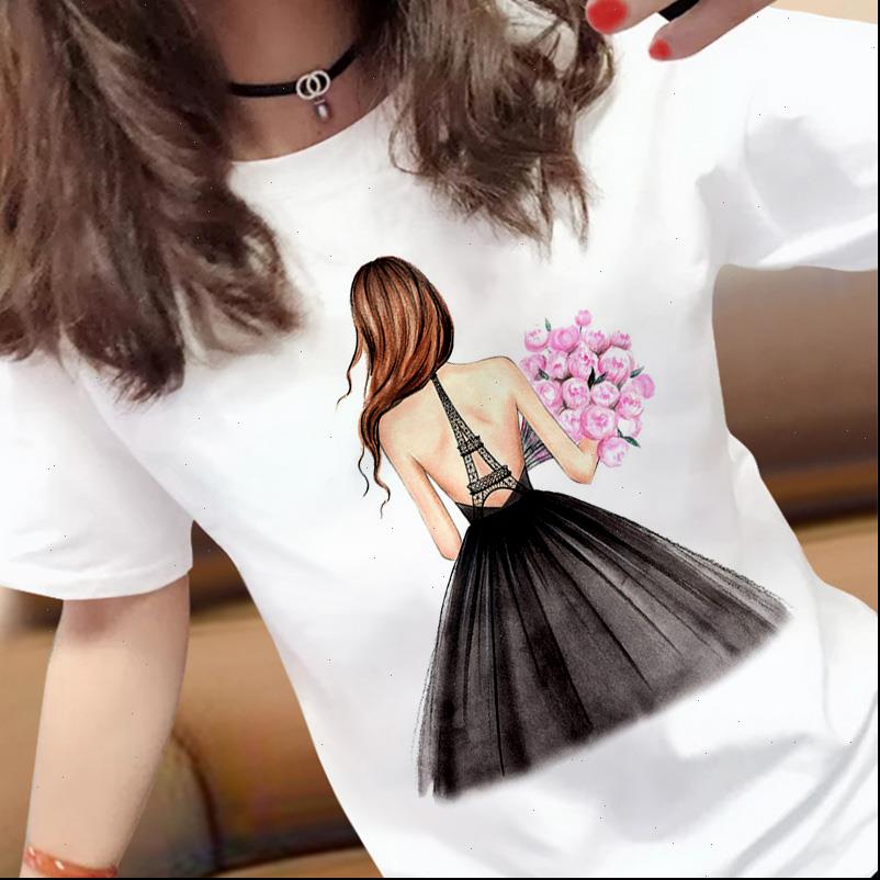 

women harajuku pretty lady images printed t shirts casual slim white shirt short sleeve fashion streetwear
