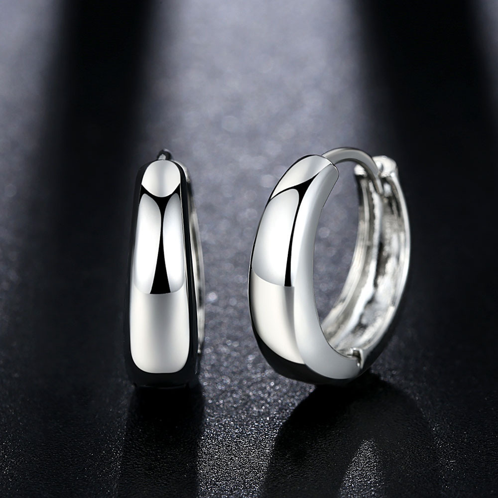 

yutong Gold Silver Plated Round Earrings Minimalist Thick Tube Hoops Circle Rings Steampunk Women Ear Ring Female Trendy Jewelry, Golden;silver