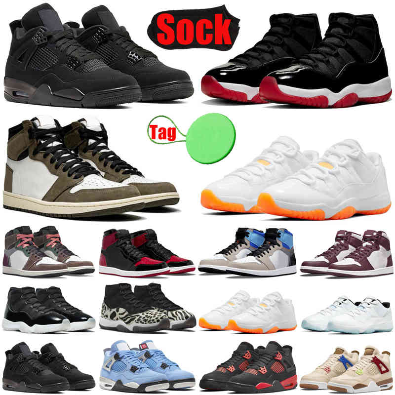 

Cool Grey 1s 4s 11s basketball shoes 1 4 11 jorden mens womens jorden1s Cactus Jack jorden4s men jorden11s women trainers sports sneakers, #1 bred patent