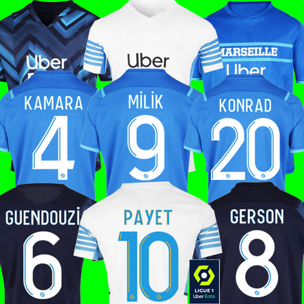 

21 22 Olympique De Marseille soccer jersey 2021 2022 OM ÁLVARO GUENDOUZI MILIK LUIS HENRIQUE maillot foot KAMARA football shirt PAYET KONRAD men and kids sets uniform, Home