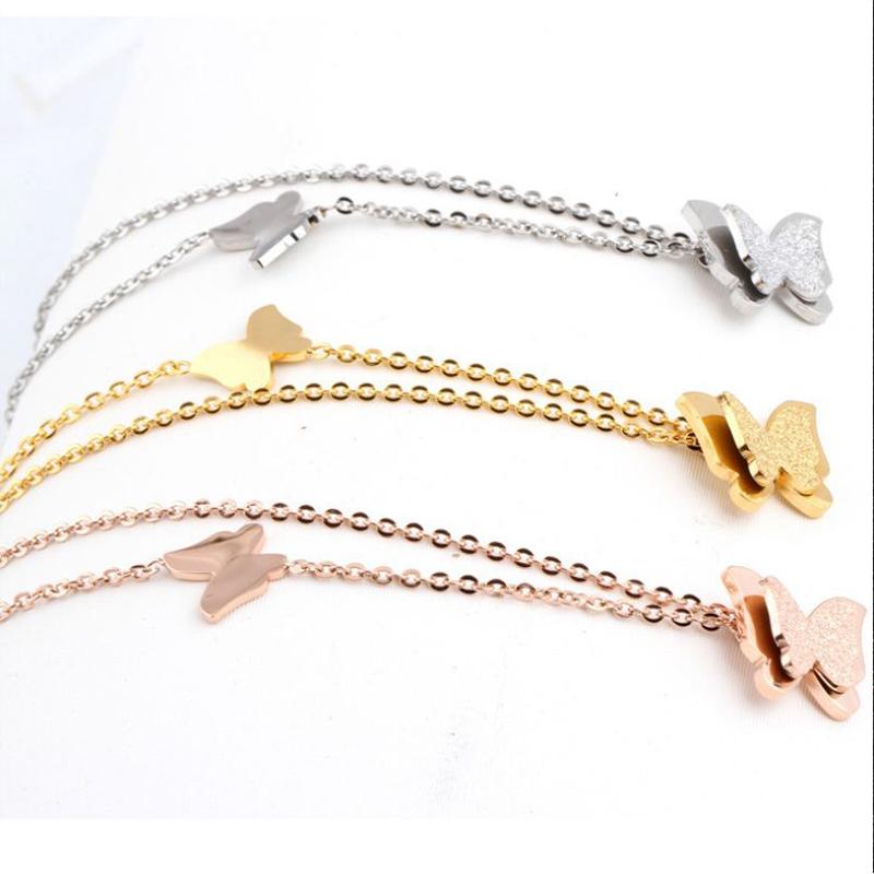 

Pendant Necklaces Necklace For Women Stainless Steel Butterfly Chain Gold Pendants Fashion Jewelry On The Neck Wholesale