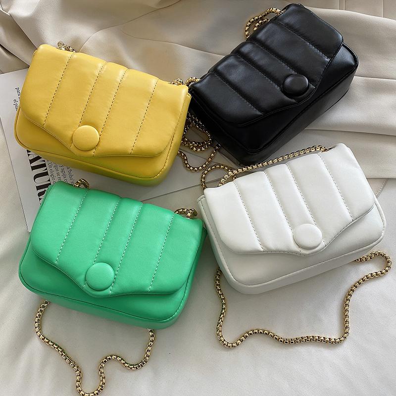 

Women Crossbody Bag Flap Bags For 2021 Soft Leather Embroidery Chain Shoulder Messenger Female Handbag And Purse Hobo Totes, Yellow shoulder bag