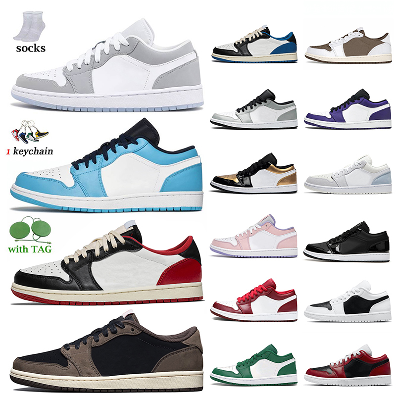 

2022 Top Quality Jumpman 1 Low Basketball Shoes 1s Wolf Grey UNC Reverse Mocha Fragment Mens Trainers University Blue Cactus Jack Black Toe Womens Sports Sneakers, #1 travis reverse mocha 36-45