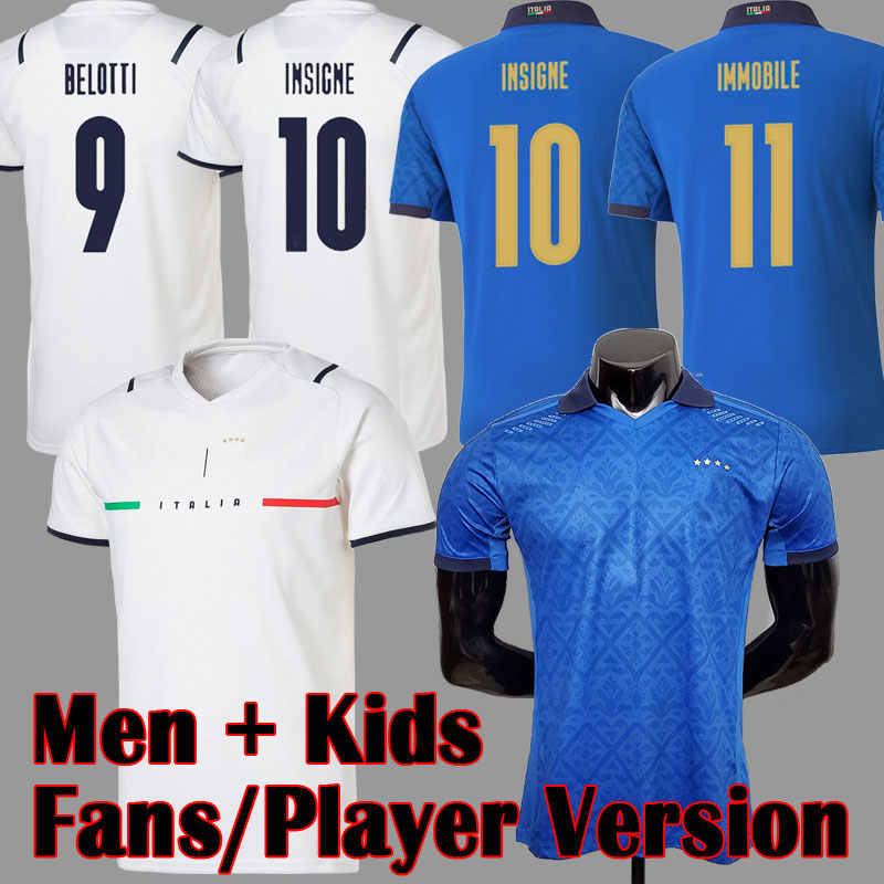 

2021 Italy White Away soccer Jersey fans player version BARELLA SENSI INSIGNE 20 21 22 European Cup BERNARDESCHI Italia football shirts men kids kit uniforms, 86/87 afa away