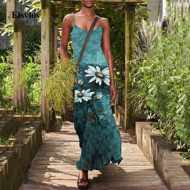 

Casual Dresses Elegant Vintage Floral Print Beach Long Summer Sexy Sling Backless Lady Party Women Off Shoulder Loose Maxi IAHH, 02 blue