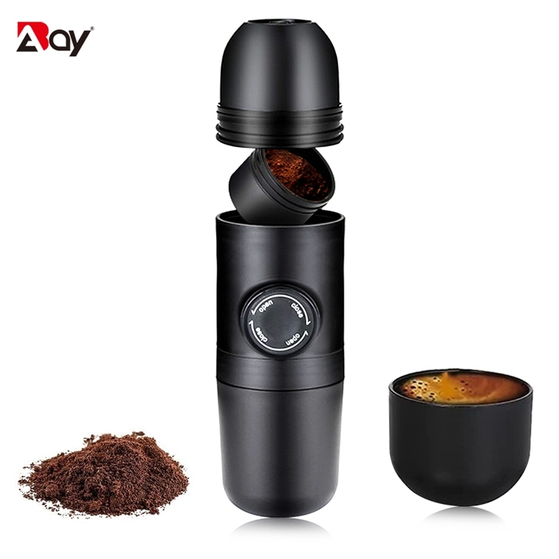 

Espresso Coffee Machine Makers Italian Portable Filter Hand Pressure With Cups Travel Gadgets Camping Outdoor ware 210904