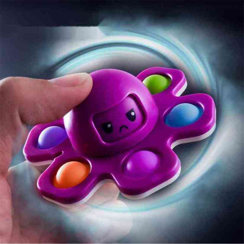 

Push Toy Bubble Silicone Key Chain Fidget Toys Flip Face Changing Octopus Fingertip Gyro Decompression Creative Game Anxiety Stress Reliever G81L1GP