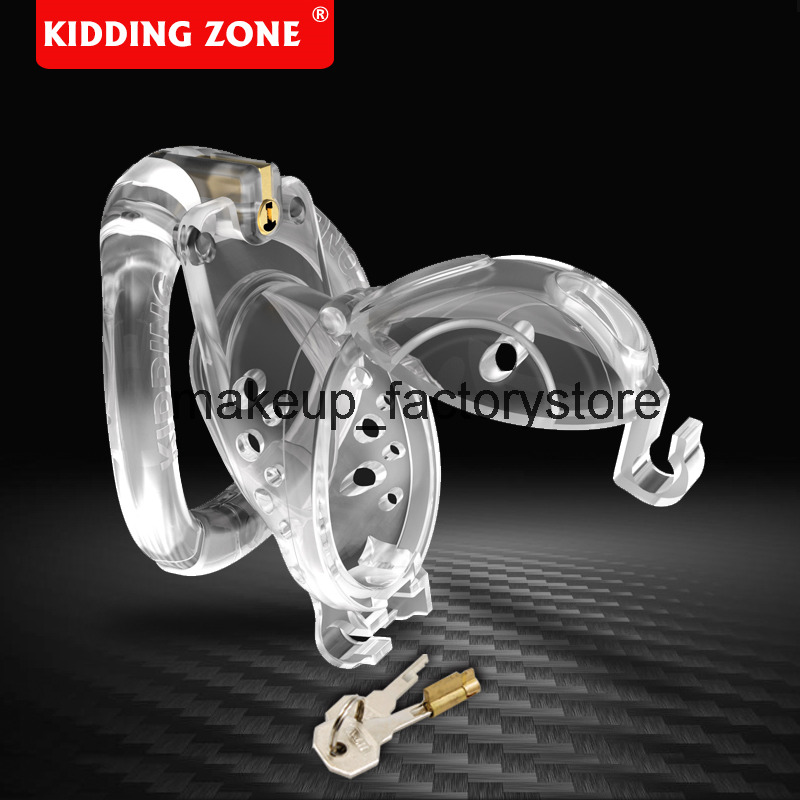 sex toy massager Massage Clear Cock Cage with 2 Cap Penis Ring Openable Quick Disassemble Flip Design Male Chastity Device BDSM Sex Toys For Man-image-827312345