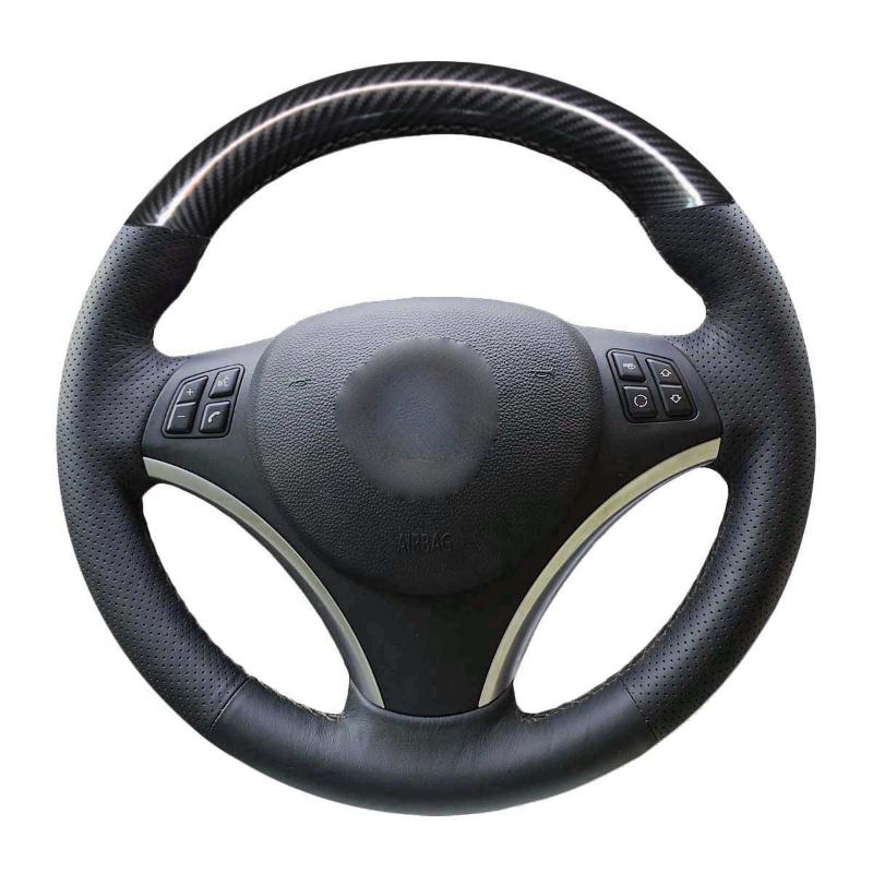 

Steering Wheel Covers Yuji-Hong Car Case For E90 320i 325i 330i 335i Hand-stitched Artificial Leather Cover