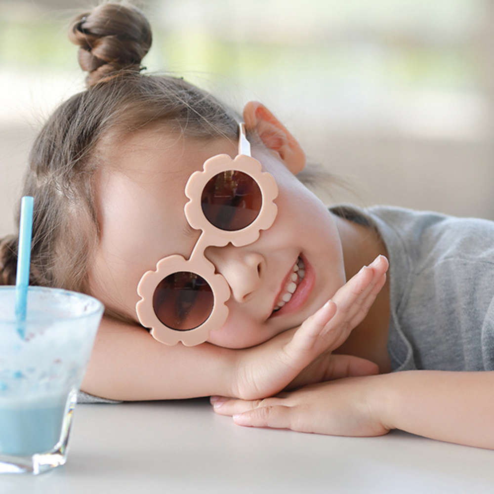 

sunglasses fashion lovely sunflower children's baby round frame flower ultraviolet Sunglasses, Blue