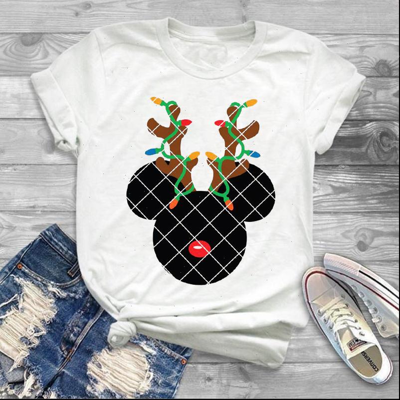 

womens t shirt style mouse printing korean kawaii harajuku casual women plus size, White