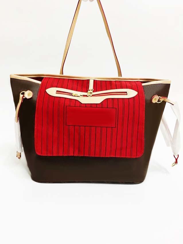 

Luxury designer Classic Flower Brown With Original Bags for women handbag Serial Number purse Large Shopping bag purses handbags Packa, Red