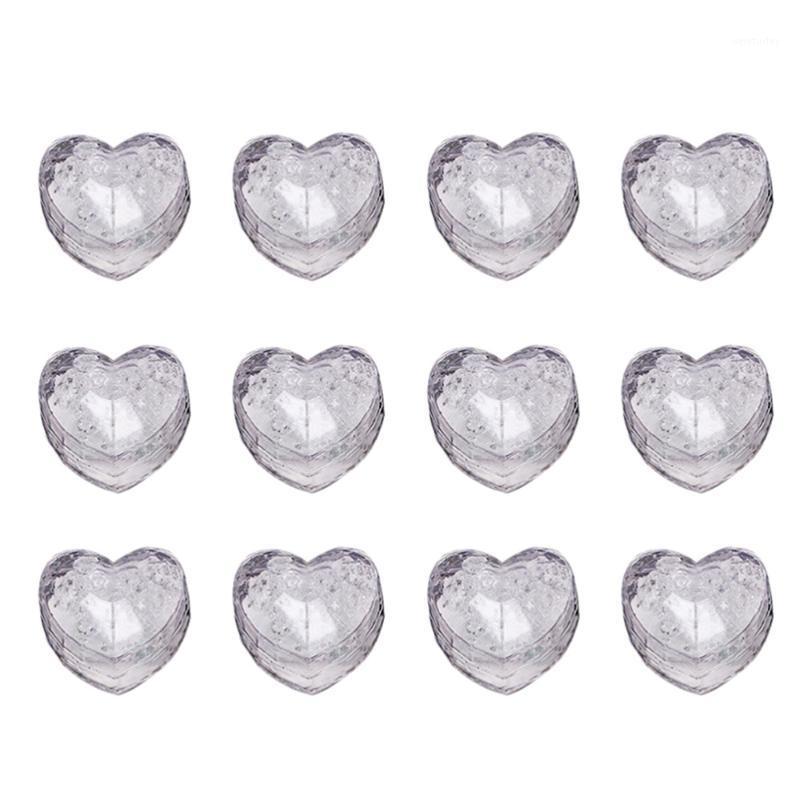 

Party Decoration 12pcs LED Colorful Ice Cubes Heart Shape Decorations Supplies For KTV Club Bar (Red Light)