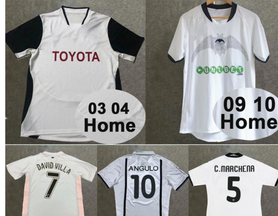

Double crown Top quality jersey 03 04 2001 Valencia VICENTE MENDIETA Mens Soccer Jerseys Home White Away Black RETRO Football Shirt Short Sl