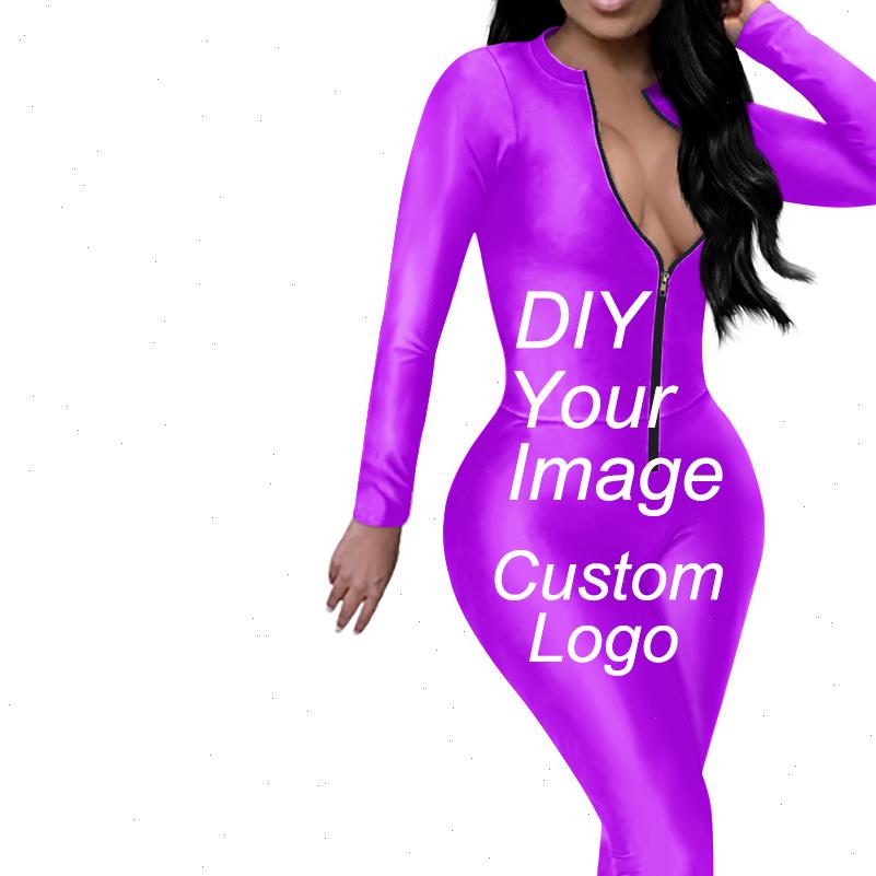 

trend customzied picture diy p women rompers print fashion costume autumn spring zipper bodysuit mujer dropship, Black;white