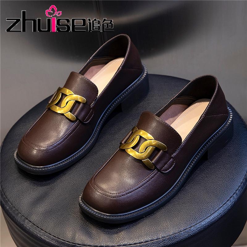 

Spring 2021 Fashion Shoes Women's Thick Heel Mary Jane Casual Leather With Shallow Mouth Dress, Black