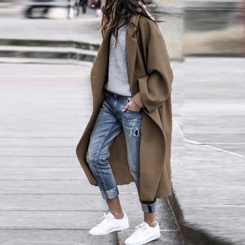

Women' Wool & Blends 2021 Fashion High Street Long Overcoat Fall Winter Elegant Women Double-Sided Coat Office Lady Lapel Sleeve Jacket, 02 white
