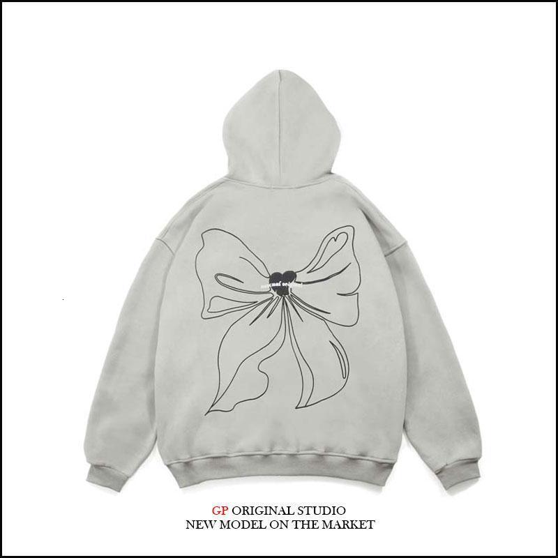 

Women's Jackets street girl hand painted bow male female knot loose couple with hoodie bf zipper sweater spring autumn jacket 0SMO, 1# shoe box