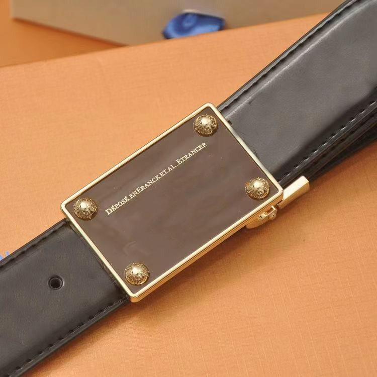 

2021 Fashion Big buckle genuine leather belt with box designer men women high quality mens belts, Black;brown