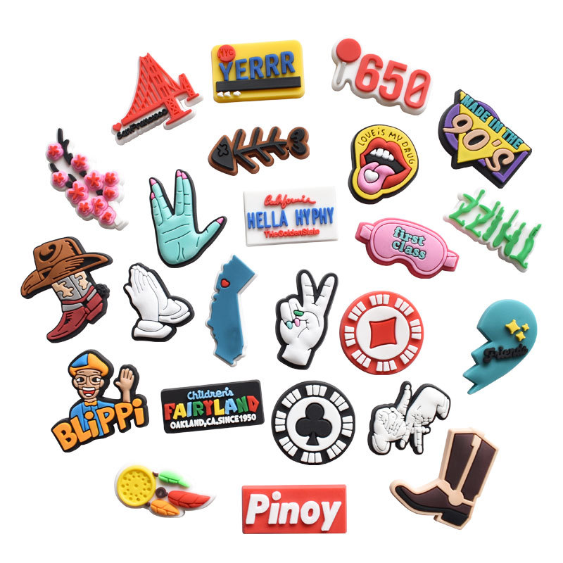 

Soft Rubber Sign Gesture Shoe Decoration Charms Accessories Jibitz Buckle Jibitz for Croc Charms Clog Buttons