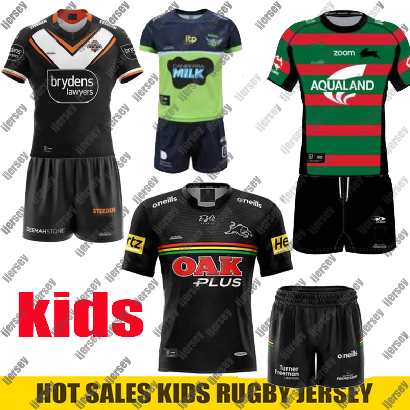 

WESTS TIGERS Kids Rugby Jersey Brisbane Broncos Melbourne Storm nrl Penrith Panthers CANBERRA Assaulter child jerseys shirts Size: 16-26, Brown
