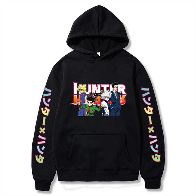 

Men Women Hoodies Hunter x Pullovers Sweatshirts Killua Zoldyck Devil Eye Print Anime Hoody Streetwear, Black