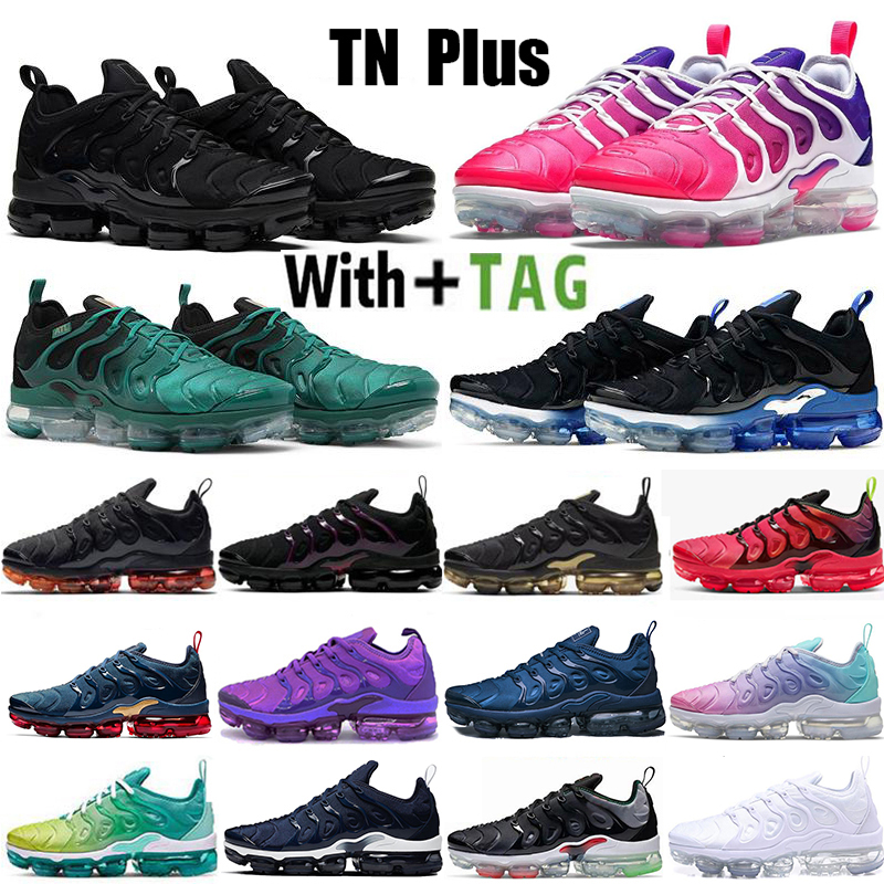 

2021 Newest Arrival Tn Plus Atlanta Black Royal Mens Running Shoes Worldwide Navy Blue Laser Crimson Pastel pink purple Red Women Sneakers Trainers Size 36-45