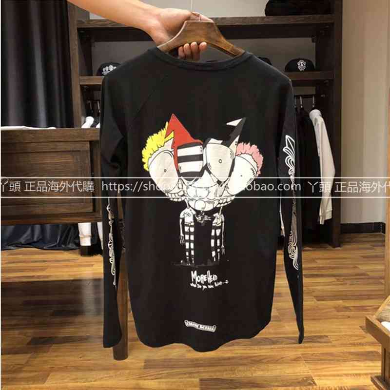 

hearts star angelababy same cartoon Chrome avatar long sleeve Unisex T-shirt, White;black