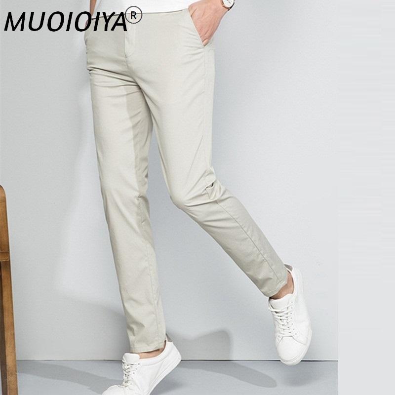 

Men's Pants Thin Summer Casual Men Clothing 2022 Classic Leisure Cotton Straight Stretch Long Trousers For Business, Black
