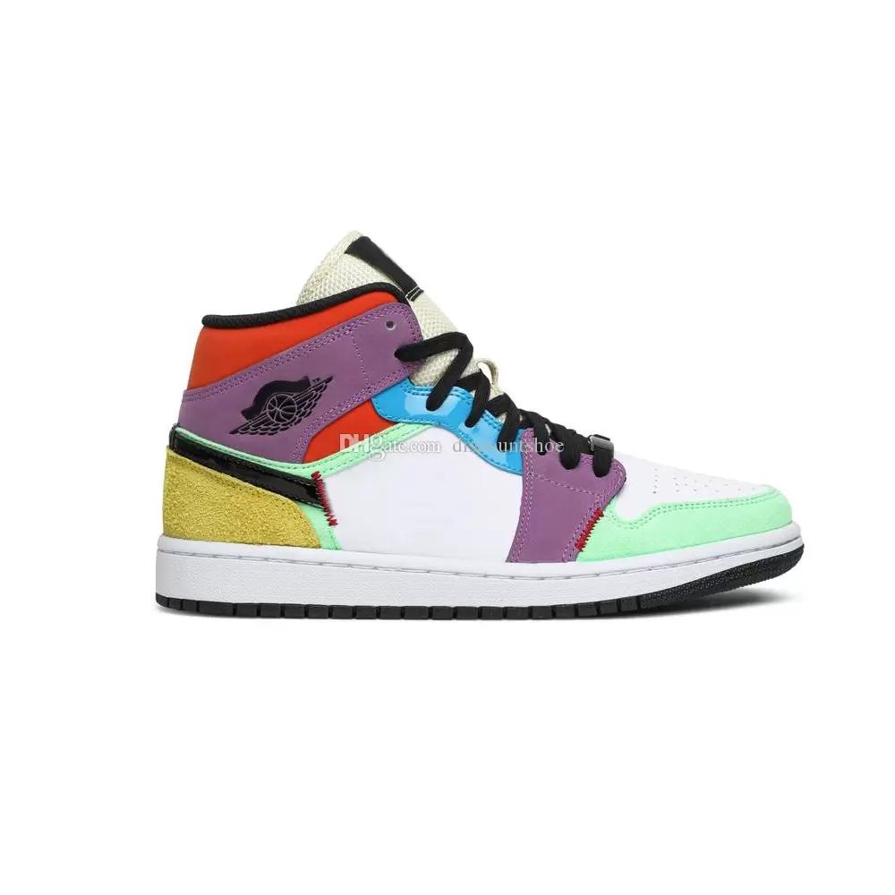 

jumpman Wmns 1 Mid SE Lightbulb Basketball Shoes 1s Men Women Sneakers High quality SKU:CW1140 100 (Delivery within 24 hours), Sku bq6472 800