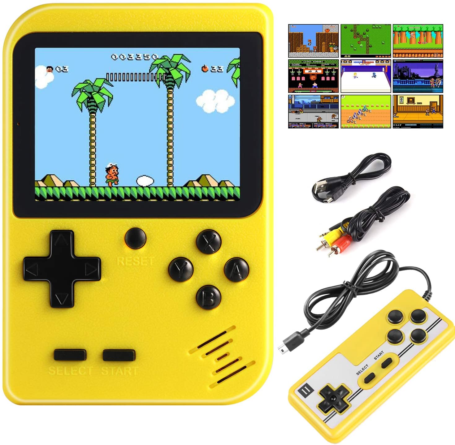 

500 in 1 Handheld Game Console, Classic Mini Games Machine, Portable Retro Video Players, 1020mAh Rechargeable Battery, 2.8Inch Color LCD Screen Present for Kids Adults