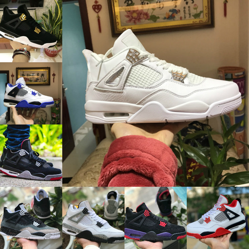 

2021 New Sail 4 Mens Basketball Shoes 4s Tattoo Cream Deep Ocean Neon Metallic Pack Royalty Cactus Jack White Cement 4s Pure Money Trainers Sports Sneakers, Y4013