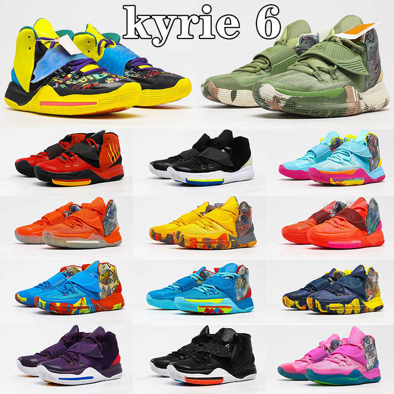 

Top Fashion Kyrie VI 6 6s Neon Graffiti Mens Basketball Shoes Red High Quality woman man Trainers baskets Outdoor Sports Sneakers Athletics, 11