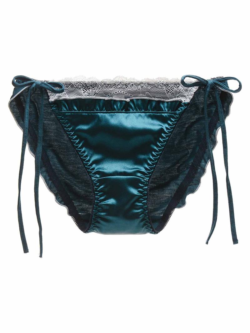 

Women's Panties Sexy Women Lace Trim Satin Briefs Ladies Solid Color Sides Lace-up Low Waist Underpants Pleated Elastic Waistband, Pink