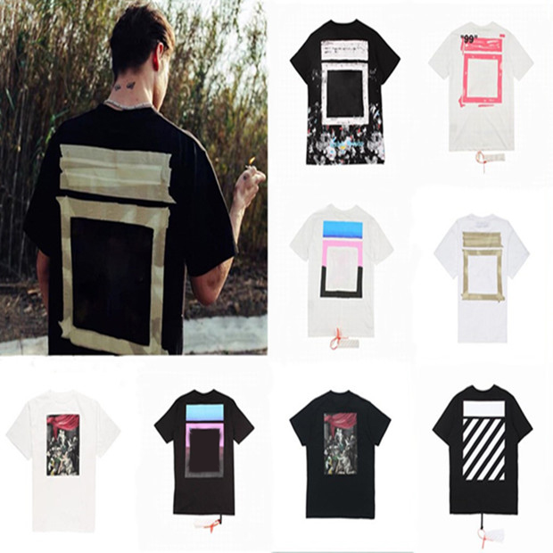 

Men's Summer Fashion T-Shirts Mans Women Street Style Tee Men OF Hip Hop Tees 2 Colors Black White Couples Brand Short Sleeve Size S-XL, White;black