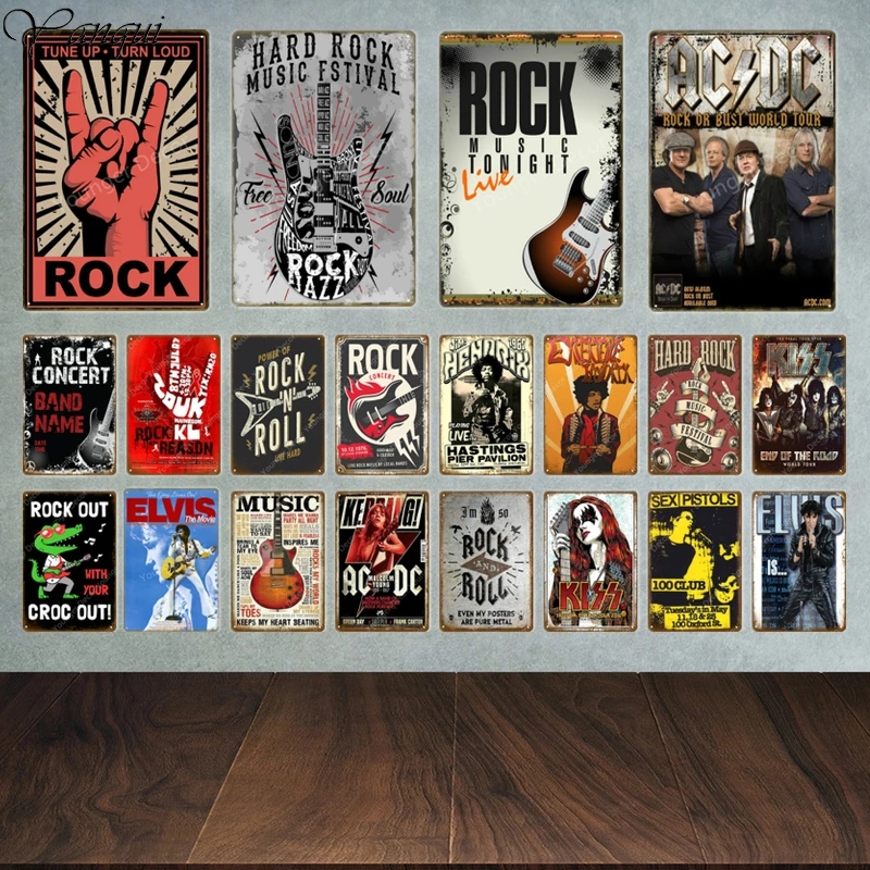 

2022 Classical Hard Rock Music Fstival iron painting Tin Signs Vintage Metal Plaque Retro Jazz Kiss Band Wall Art Poster For Bar Pub Club Decor size 30X20cm